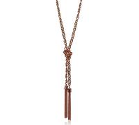 GUESS Two-Tone Long Braided Knot Chain Tassel Necklace, One Size, Metal, No Gemstone