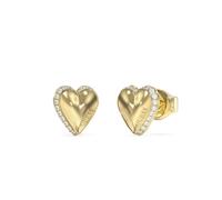 Guess UBE06092YG Gold Tone Crystal Heart Stud Earrings - J42340
