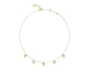 Guess UBN06081YG Gold Tone Crystal Heart Charm Necklace - J42338
