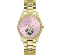 GUESS Unisex Analog-Digital Quartz Watch with Stainless Steel Strap, Silver, Modern
