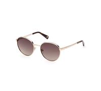Guess Unisex GU5214 32F Sunglasses Metal Gold Brown Round Normal Shaded