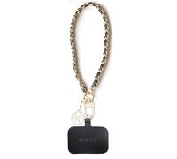 GUESS Universal Hand Strap Black Saffiano Chain 4G Charm