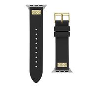 GUESS US Women's Rhinestone Black Silicone 38-40 mm Band for Apple Watch, Black/Gunmetal, Modern