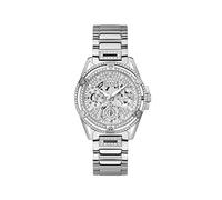Guess US Women's Silver-Tone Rhinestone Cut-Through Watch