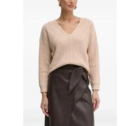 GUESS USA crystal-embellishment v-neck sweater - Neutrals L