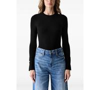 GUESS USA Ellie ribbed-knit button-cuff sweater - Black XS-S-M-L-XL