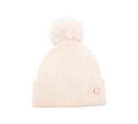 GUESS USA faux-pearl pompom beanie hat - Neutrals M-L