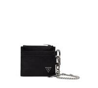 GUESS USA Milano saffiano-leather chain-link card holder - Black One Size