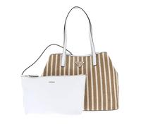 GUESS Vikky Women's Large 2 in 1 Tote Handbag, Natural and white stripes, One Size
