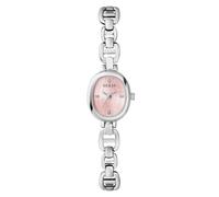 Guess Vivian Women’s 21mm Silver Tone Pink Dial Oval Bracelet Watch GW0982L1 - Recycled Steel / Flat Mineral Lens