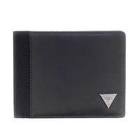 GUESS Berne Leather Wallet, Black, 12 x 9.5 x 2 cm, with 4 Card Compartments, 2 Bill Compartments, Coin Purse