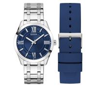Guess Watches Guess Gents Elliot Blue Dial Stainless Steel Interchangable Blue Silicone Strap Watch