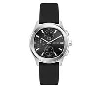 Guess Watches Guess Gents Palmer Black Dial Black Silicone Strap Watch