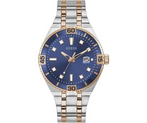 Guess Watches Guess Gents Premier Blue Dial Two Tone Stainless Steel Watch