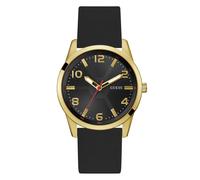 Guess Watches Monte Gold Tone Silicone Watch - Recycled Steel / Mineral Glass / Silicone