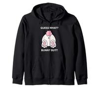 Guess What Bunny Butt Kitty Adult Humor Sarcastic Fun Zip Hoodie
