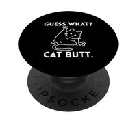 Guess What Cat Shirt Funny Cat Graphic Dad Tee Mens Unisex PopSockets Adhesive PopGrip