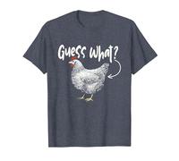 Guess What - Chicken Animal Lover Farmyard Rancher Farmer T-Shirt, Men, Heather Blue, X-Large
