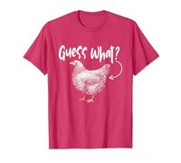Guess What - Chicken Animal Lover Farmyard Rancher Farmer T-Shirt, Men, Red Heather, Medium