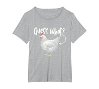 Guess What - Chicken Animal Lover Farmyard Rancher Farmer T-Shirt, Women's Plus, Heather Grey, 2X
