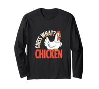 Guess What Chicken Butt Funny Animal Joke Design Long Sleeve T-Shirt