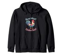 Guess What Chicken Butt Funny Animal Joke Design Zip Hoodie