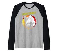 Guess What Chicken Butt Funny Farm Animal Humor Chick Joke Raglan Baseball Tee