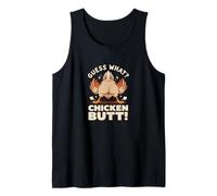 Guess What Chicken Butt Funny Poultry Humor Graphic Tank Top