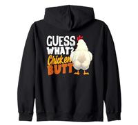Guess What Chicken Butt Funny Retro Humor Joke Kids Zip Hoodie