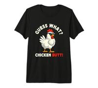 Guess What Chicken Butt Meme Funny Chicken Farmer Premium T-Shirt