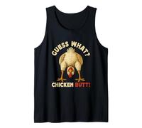 Guess What Chicken Butt Meme Funny Chicken Farmer Tank Top