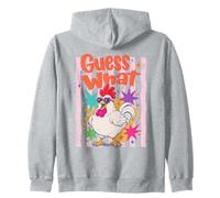 Guess What Chicken Funny Rooster Sunglasses Zip Hoodie