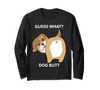 Guess What Dog Butt Kitty Adult Humor Sarcastic Fun Long Sleeve T-Shirt