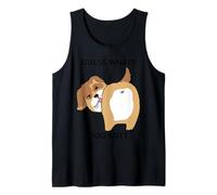Guess What Dog Butt Kitty Adult Humor Sarcastic Fun Tank Top