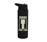 Guess What I Need Head Graphic Stainless Steel Insulated Water Bottle