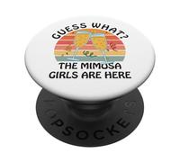 Guess What? Mimosa Girls Are Here - Retro Brunch Party Squad PopSockets Adhesive PopGrip