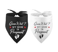Guess What? Mom's Pregnant Dog Bandana Baby Announcement Pregnancy Announcement Gender Reveal Photo Prop Pet Scarf Pet Accessories for Dog Lover Pack of 2
