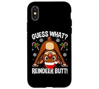 Guess What Reindeer Butt Xmas Santa Funny Christmas Reindeer Case for iPhone X/XS