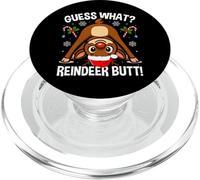 Guess What Reindeer Butt Xmas Santa Funny Christmas Reindeer PopSockets PopGrip for MagSafe