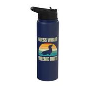 Guess What Weenie Butt Funny Doxie Dog Dachshund Weiner Butt Stainless Steel Insulated Water Bottle