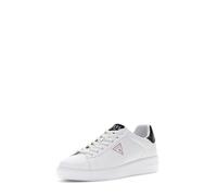 GUESS White Sneakers with Black, Casual Style, Red Triangle Logo, white, 6 UK