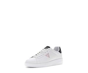 GUESS White Sneakers with Black, Casual Style, Red Triangle Logo, white, 6 UK