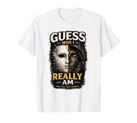 Guess Who I Really Am Mask Design Vintage Dark Aesthetic Tee Value Graphic T-Shirt