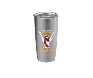 Guess Who's Back Happy Easter is About Jesus Stainless Steel Insulated Tumbler