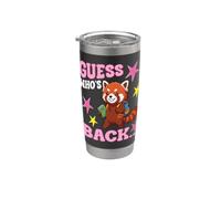Guess Whos Back to School Cute Red Panda Student Welcome Stainless Steel Insulated Tumbler