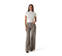 Guess Wide Leg Animal Print Trousers - Brown, Brown, Size 26, Women Brown