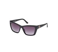 Guess Woman GU00098 01B Sunglasses Injected Black Smoke Cat Eye Normal Shaded