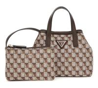 GUESS Women G Wave Mini Tote, Brown Logo, One Size