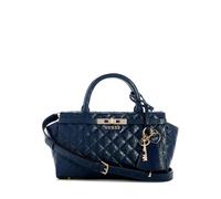 GUESS Women Idra Small Satchel, Midnight/Getaway Solids, Quilted