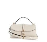 GUESS Women Queensland Top Handle Flap, Shoulder Bag, Off White/Taupe, One Size